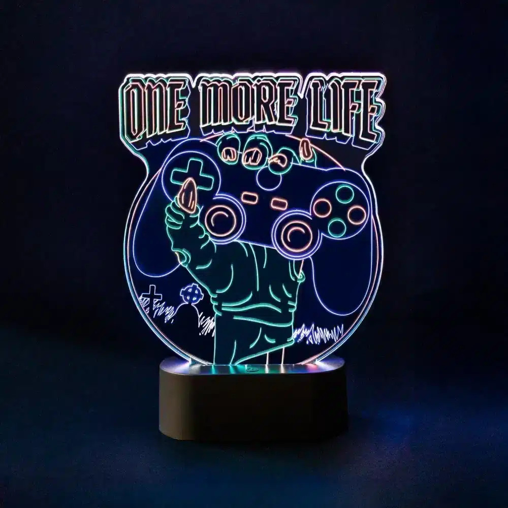 Gameration One More Life Lámpara LED de Mesa Decorativa Gamer Coleccionable