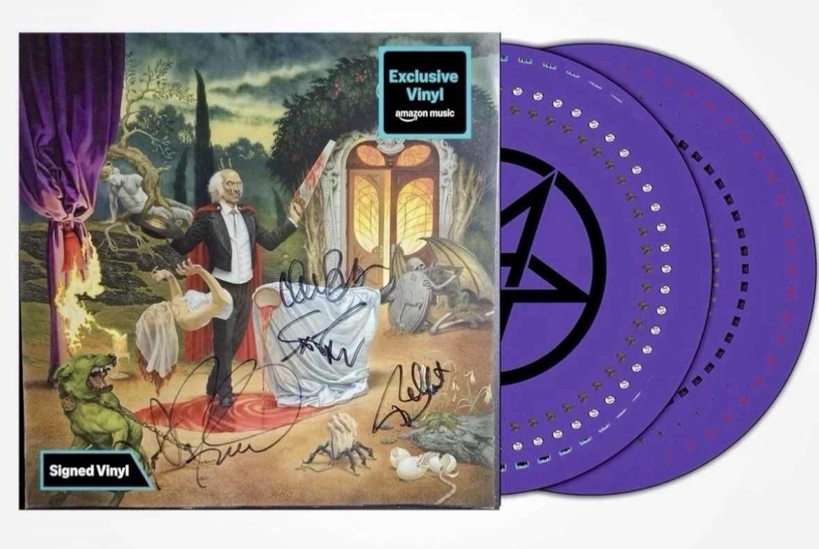 ANTHRAX Cursum Perficio 2LP Zoetrope SIGNED COVER Limited Purple Vinyl PRESALE