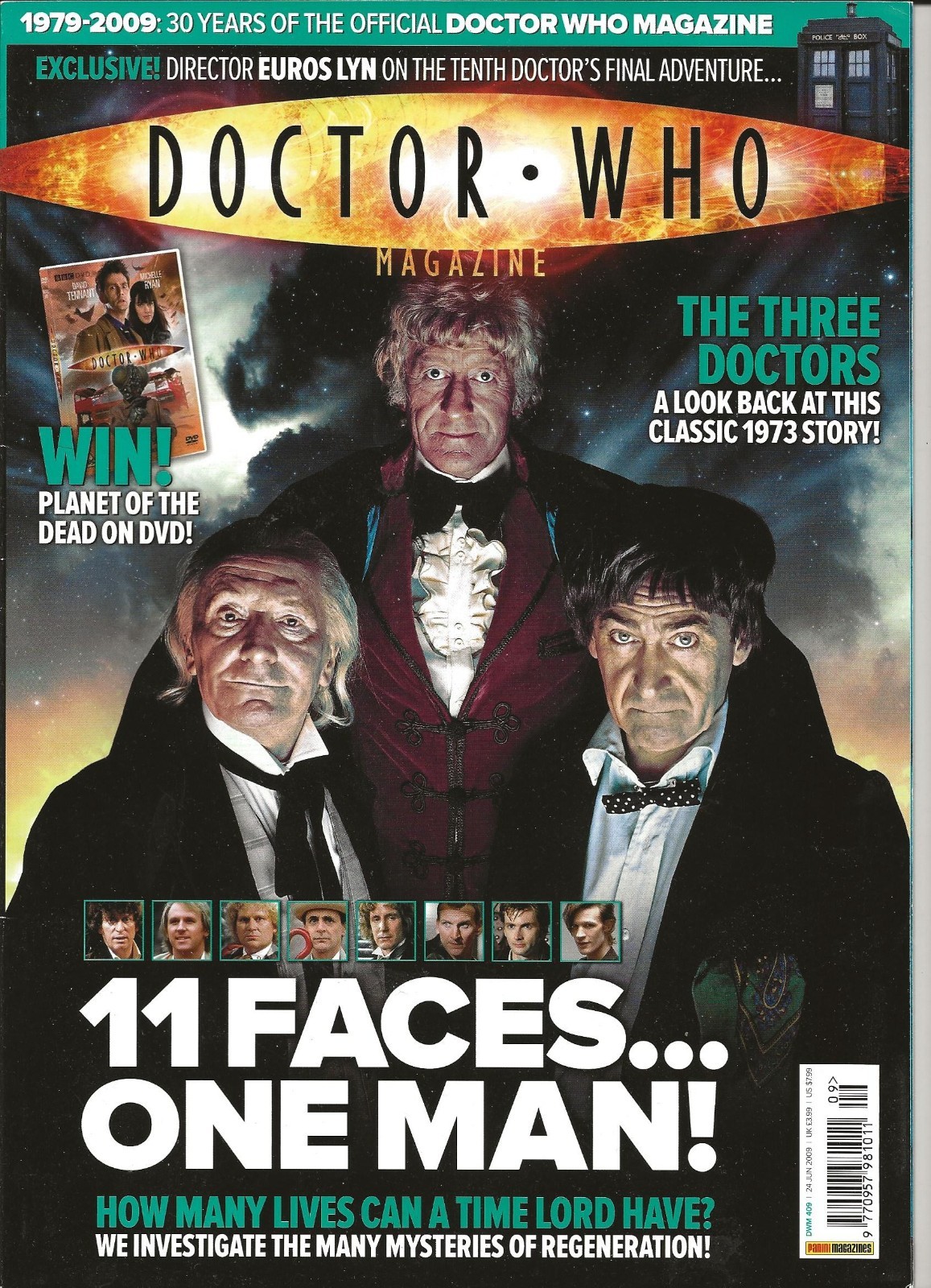 Doctor Who Magazine Issue 409 June 2009  The Three Doctors on cover