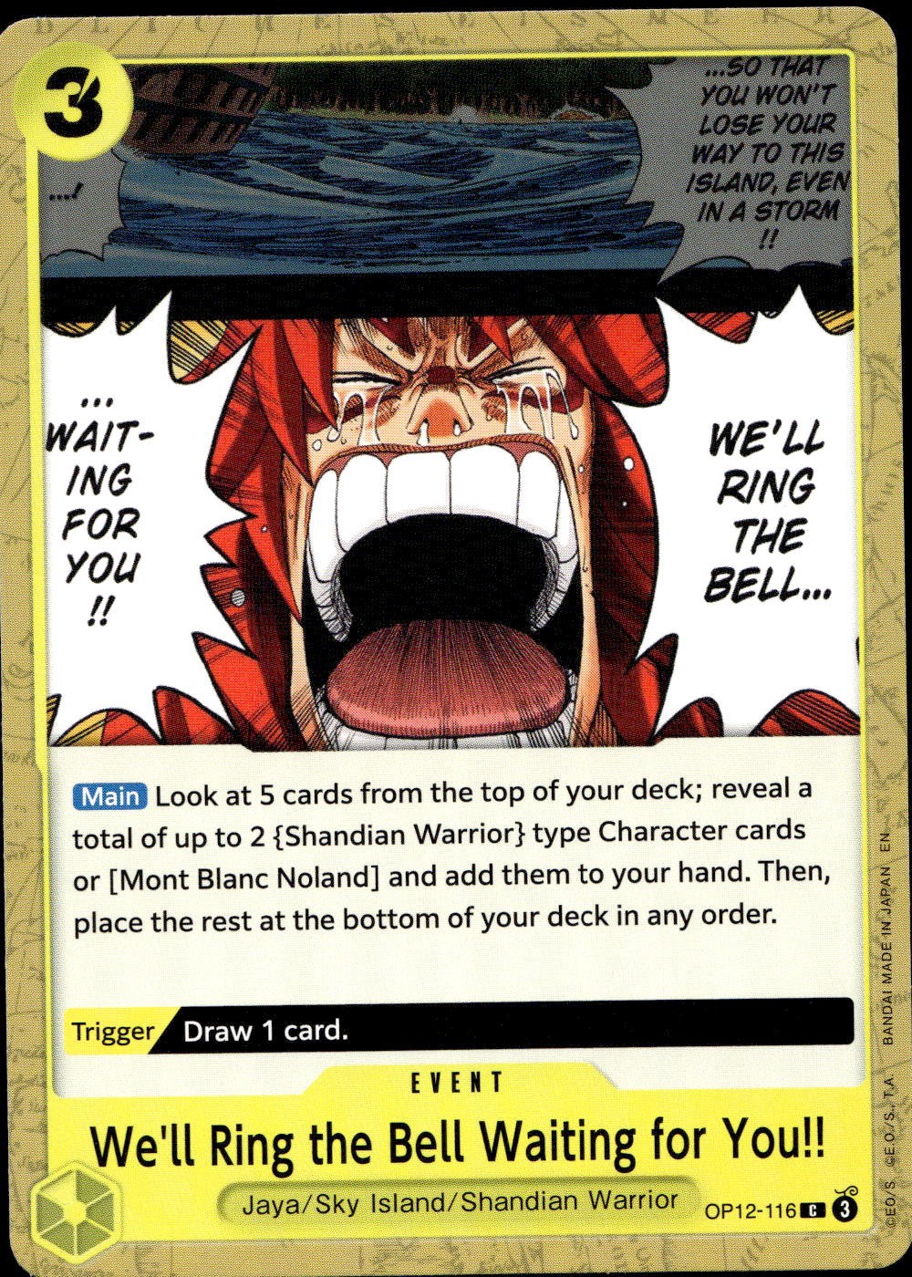 We'll Ring the Bell Waiting for You!! C Legacy of the Master OP12-116 NM