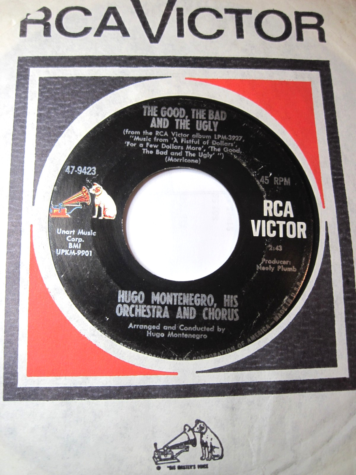 HUGO MONTENEGRO * 45 * The Good, The Bad And The Ugly * 1968 *VG+/VG++ Vinyl RCA