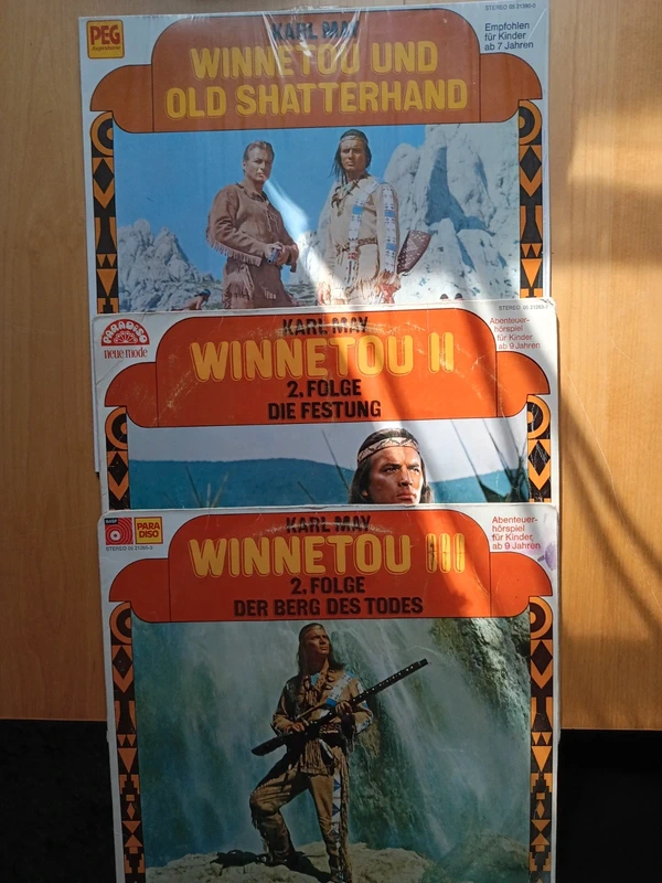 3 Karl May Winnetou Vinyl Schallplatten Hörspiele