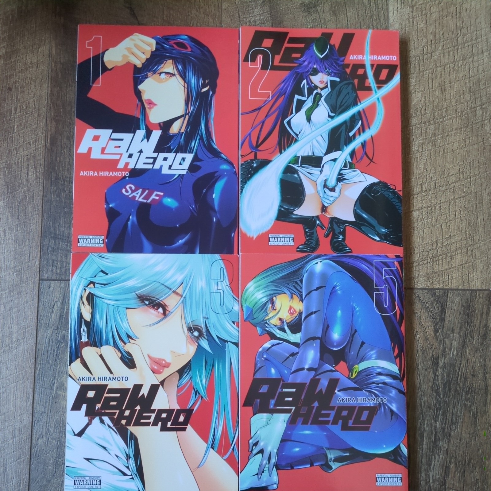RaW Hero Vol 1-3 e 5 manga inglese fuori produzione volume Akira Hiramoto Yen Press