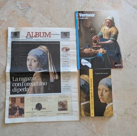 Arte Vermeer: La luce segreta di Vermeer di Riccomini + Libro Art Dossier Vermeer + Inserto Mostra