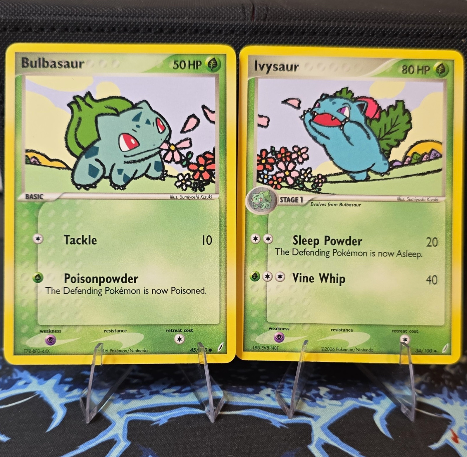 EX Crystal Guardian Bulbasaur 45/100 + Ivysaur 34/100 inglese 2006
