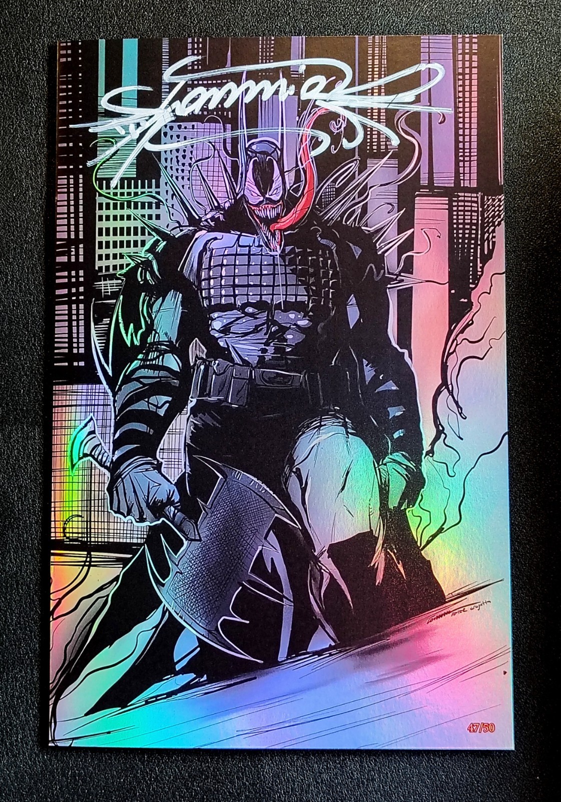 Gorkem Demir Venomized Absolute Batman Foil Art Book Simbionte Firmato #47/50