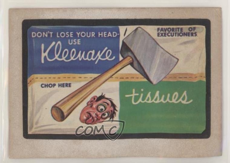 1974 Topps Wacky Packages Series 8 Kleenaxe Tissues 03rx