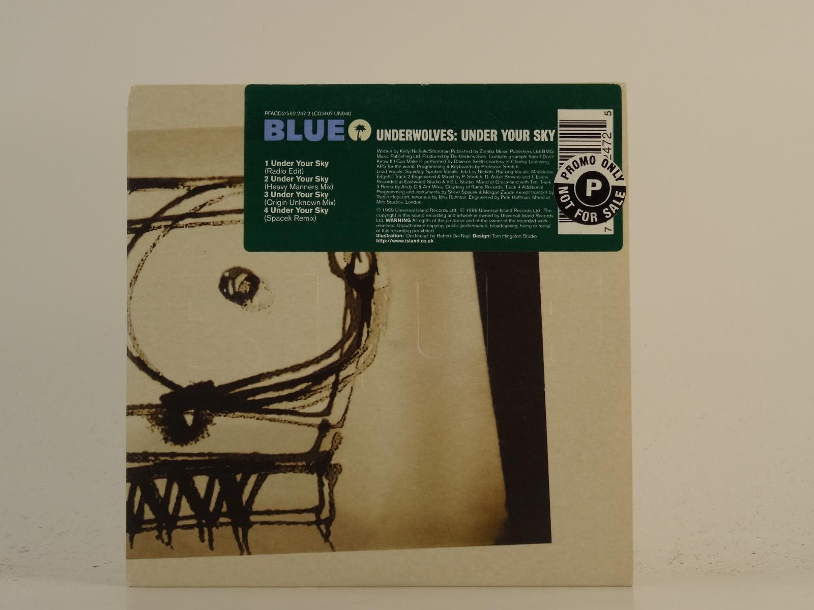 UNDERWOLVES UNDER YOUR SKY (H1) 4 Track CD Single plus Card Sleeve ISLAND
