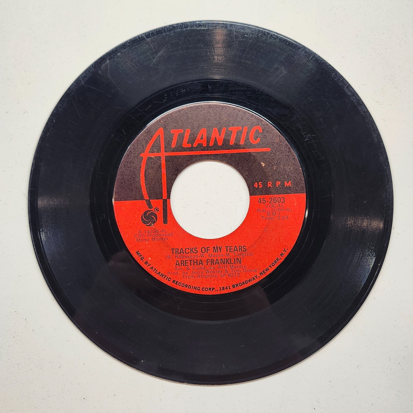 JoeyGQ COLLECTION 45 RPM RECORD RARE "ARETHA FRANKLIN" 1970 SEE HEAR VIDEO