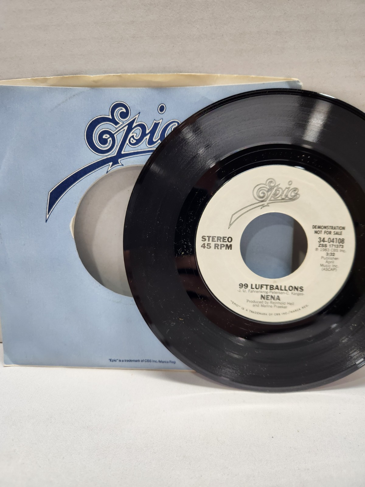 Nena 99 Red Balloons 45 Promo Single Demo Luftballons 7"
