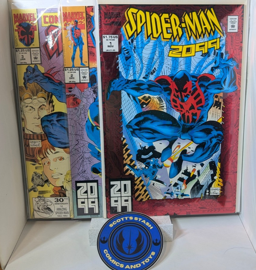 Spiderman 2099 #1 #2 #3 (1993) quasi nuovo copertina in rilievo Marvel 