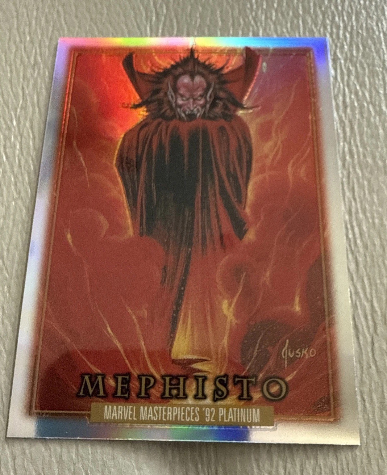 2024 Skybox Marvel Masterpieces ‘92 Platinum Rainbow #54 Mephisto
