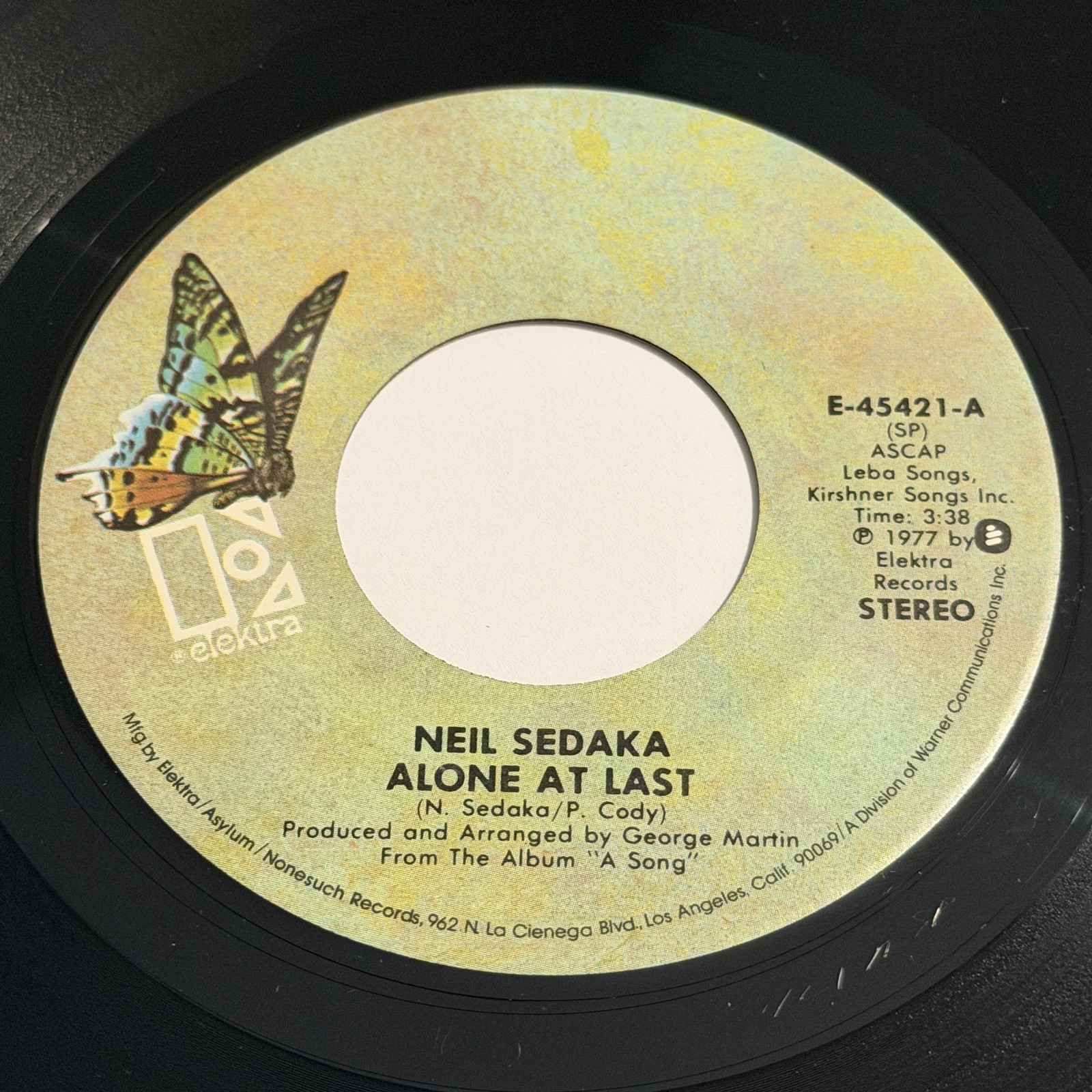 Neil Sedaka: Alone At Last / Sleezy Love 45 - Elektra