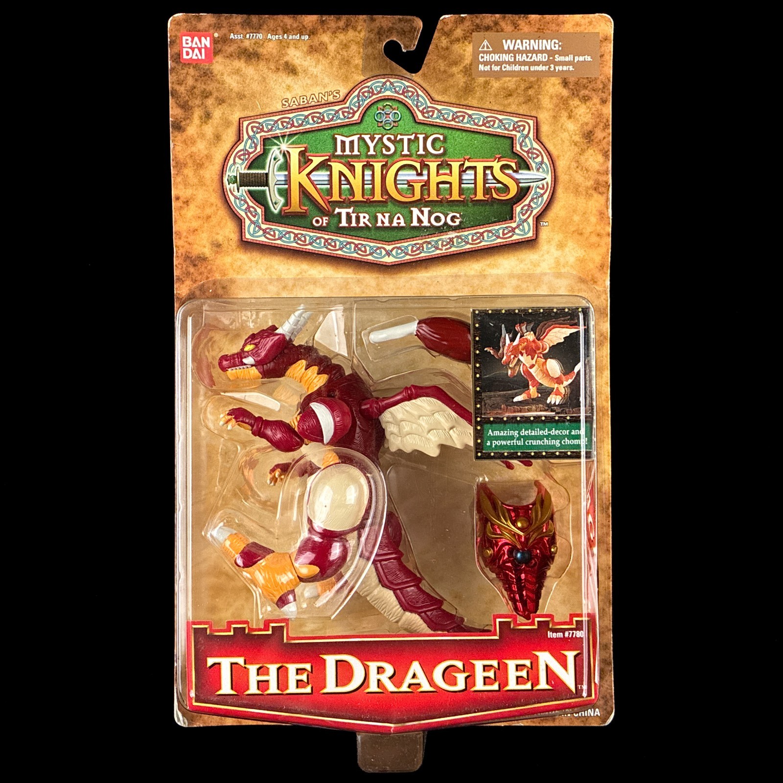 Modellino Vintage Bandai Mystic Knights of Tir Na Nog The Drageen Red Dragon