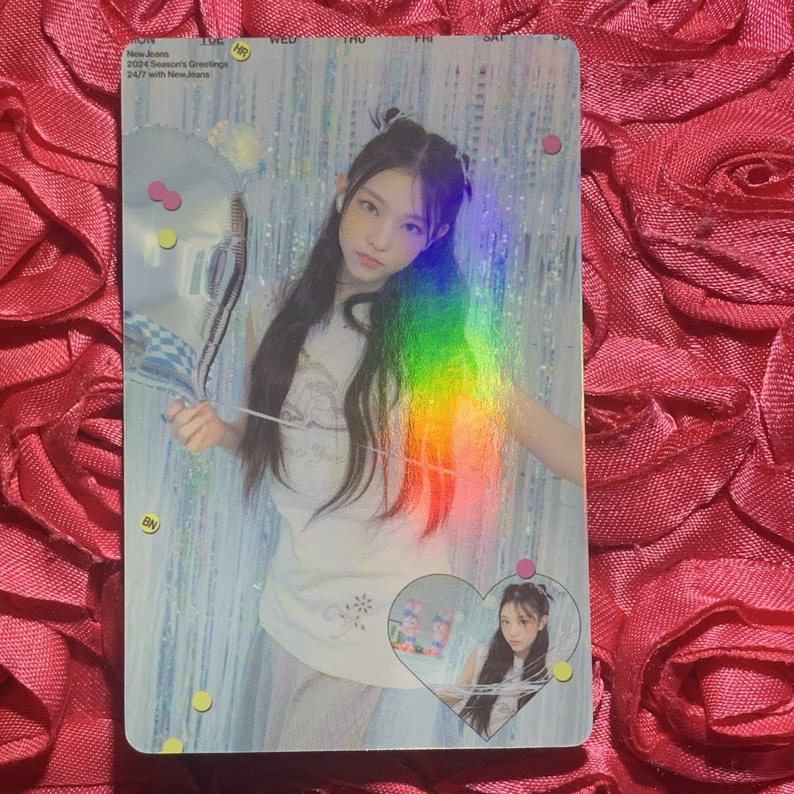 Haerin NEWJEANS Fun Time Goddess KPOP ragazza foto carta olografica argento