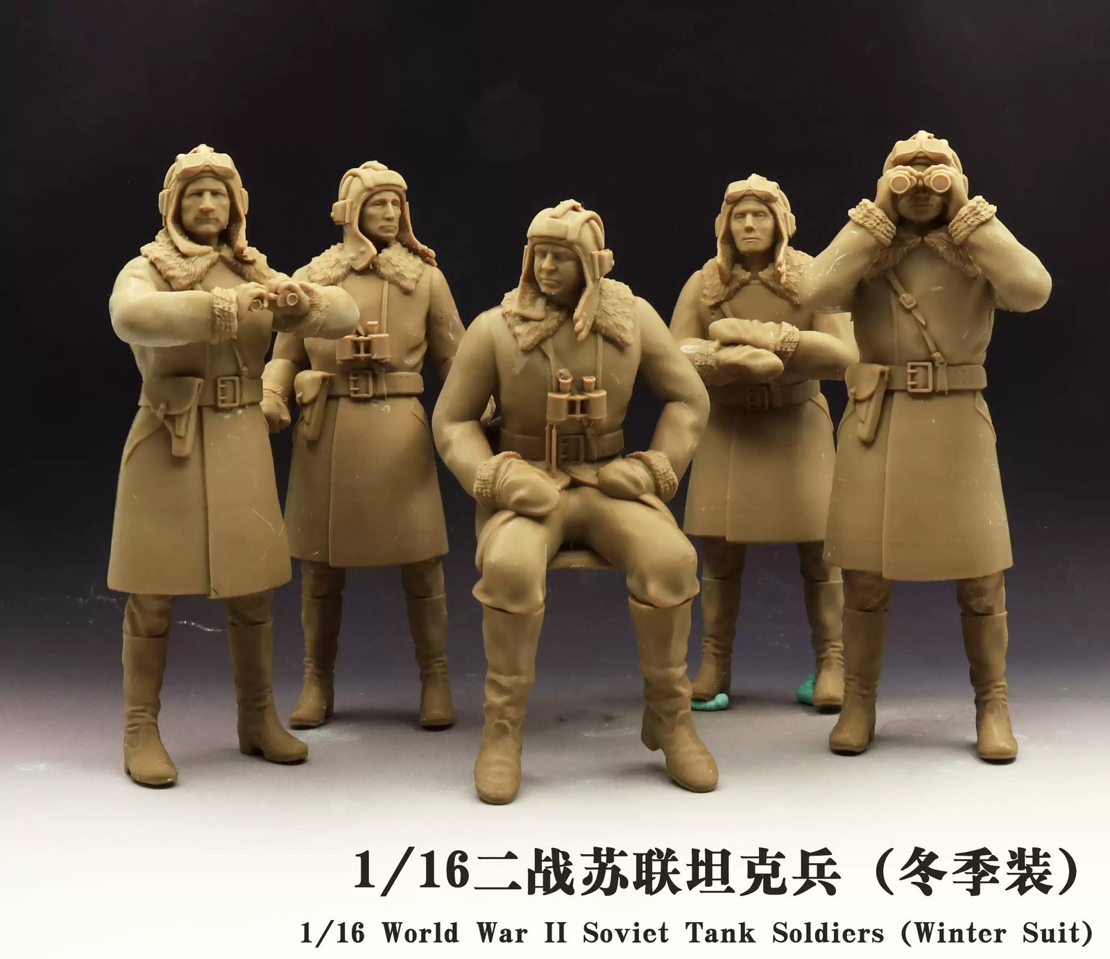 Soldatini carri armati sovietici non dipinti 1/35/16 resina scena seconda guerra mondiale (tuta invernale) 5 pezzi