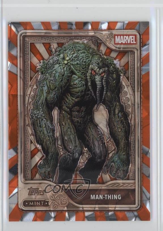 2026 Topps Marvel Mint Bronze Orange Diamante Foil /25 Man-Thing #7 17uv
