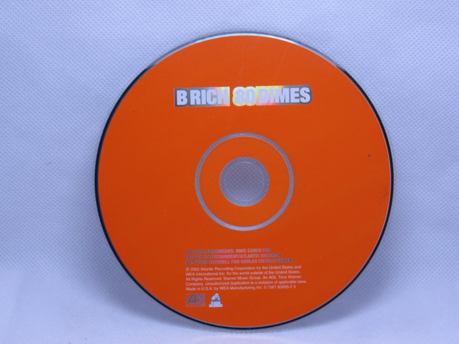 B Rich – 80 Dimes CD 2002 Hip Hop Rap Single Atlantic Records