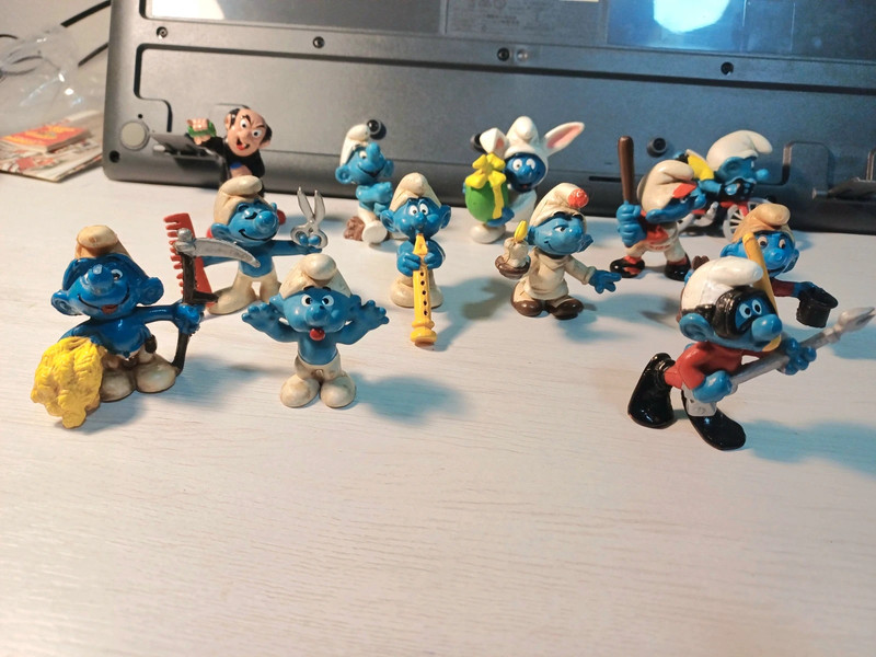 Lote pitufos peyo schleich, años 80