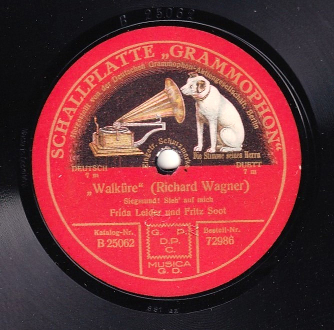 Leider; Soot. Wagner (Walküre - Siegmund, sieh auf mich). Schall 72986. NM-, flm