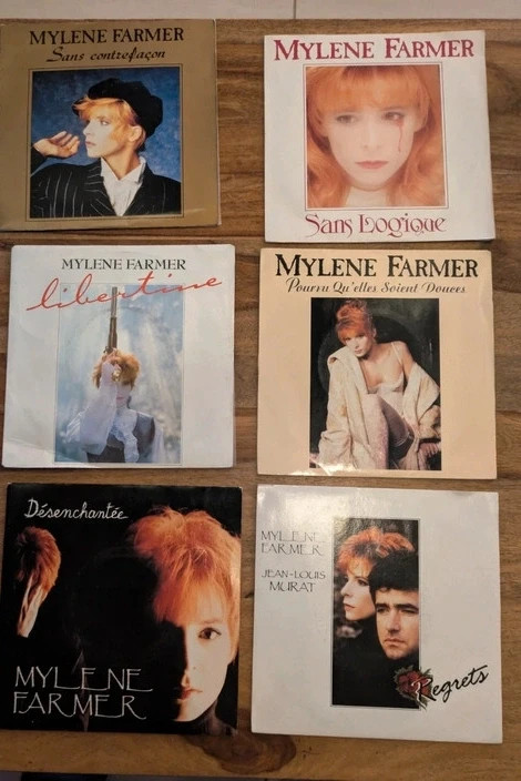 Lot de 6 45 tours vinyle Mylène farmer