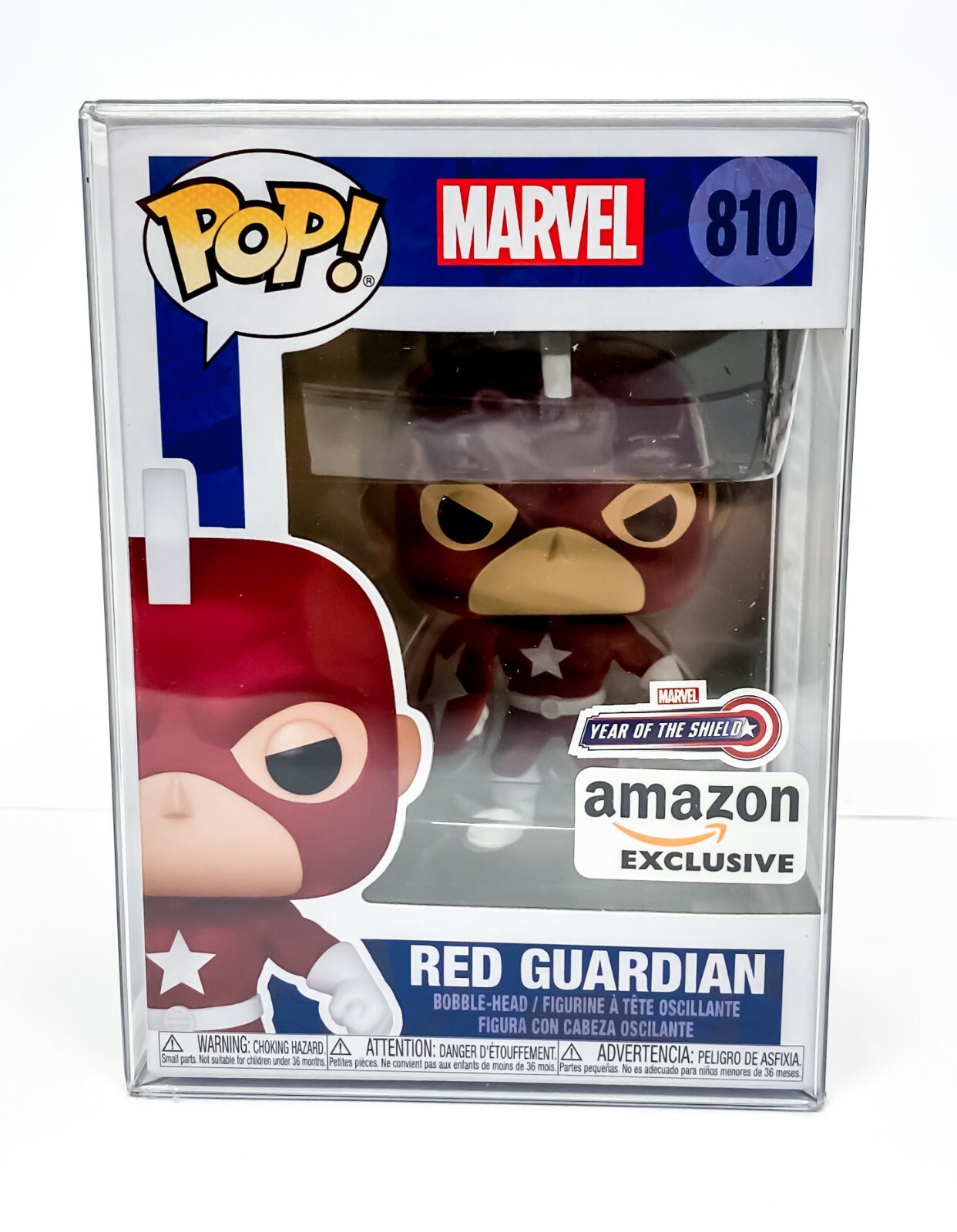Marvel Red Guardian YOTS Amazon Exc Funko Pop Bobble-Head 810 + Protector Xmas