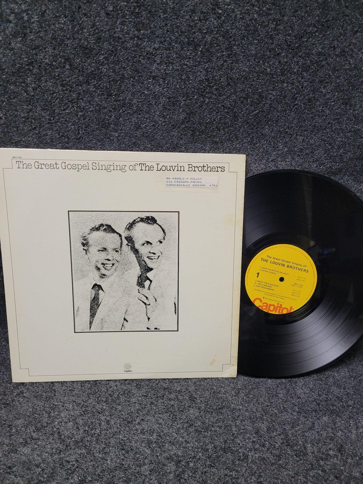 Vintage Louvin Brothers The Great Gospel Singing 12" Black Vinyl LP Capitol 1973