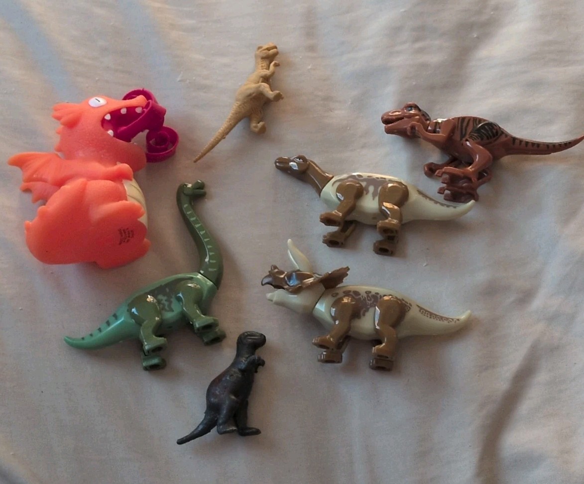 Lot Of 7 Dinosaur Toys Figures Animal Learning