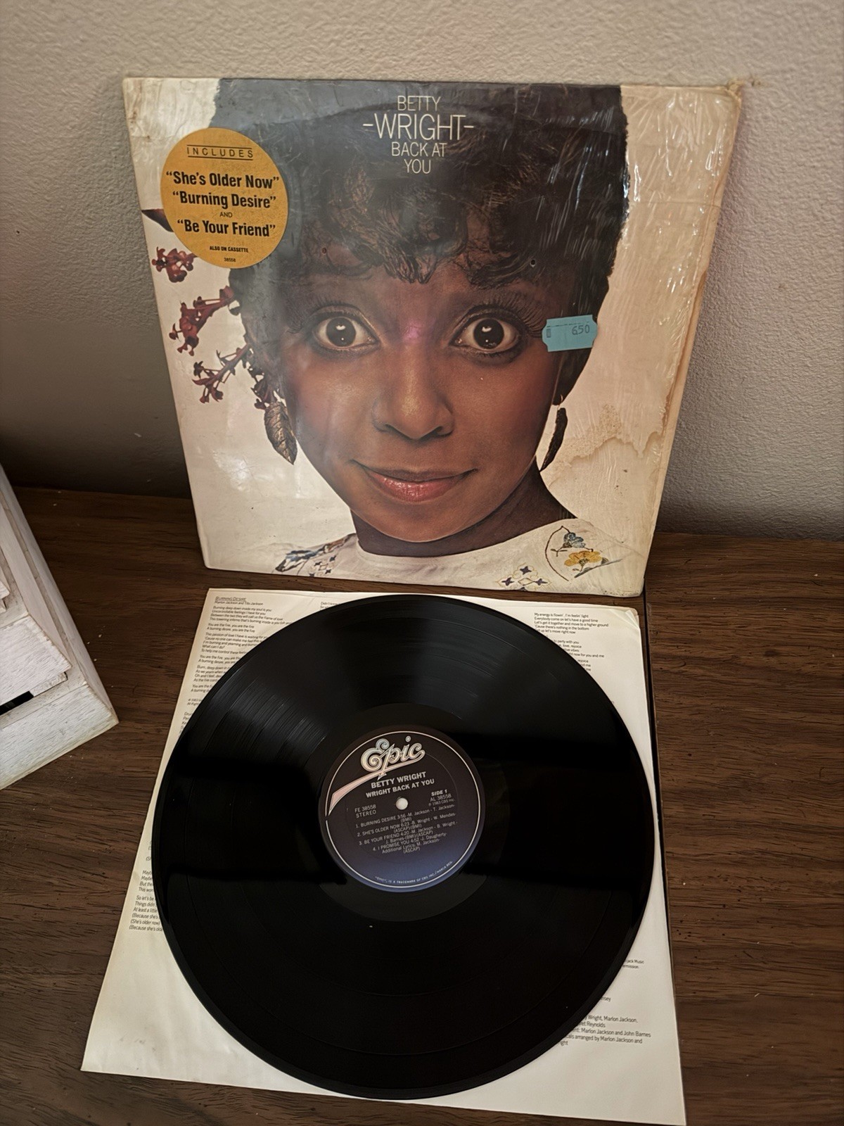Betty Wright - Wright Back At You Vinyl LP (1983, Epic FE 38558) Soul / R&B