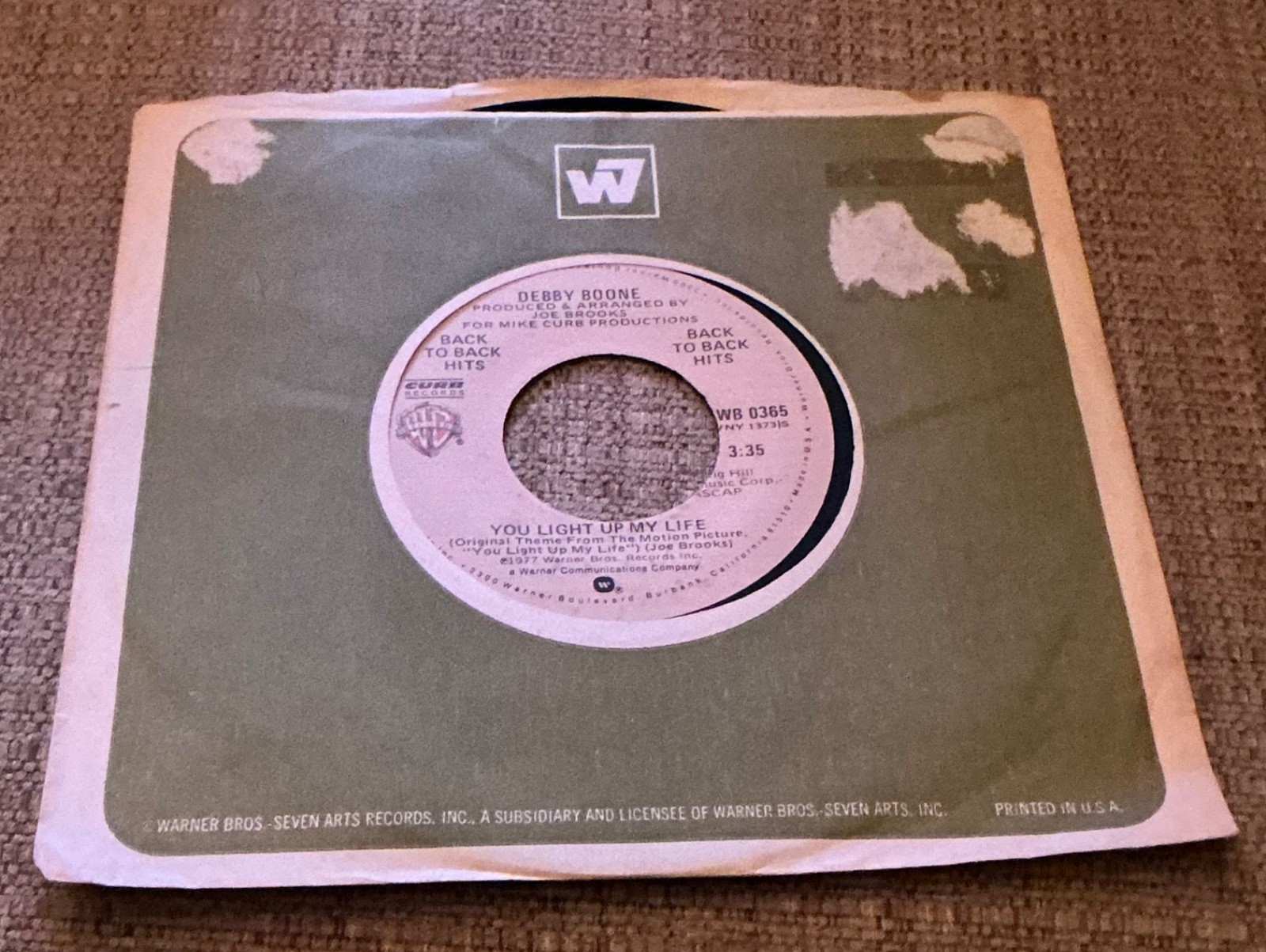 DEBBY BOONE ~ You Light Up My Life / Hasta Manana 45 Rpm 7” Vinyl Record