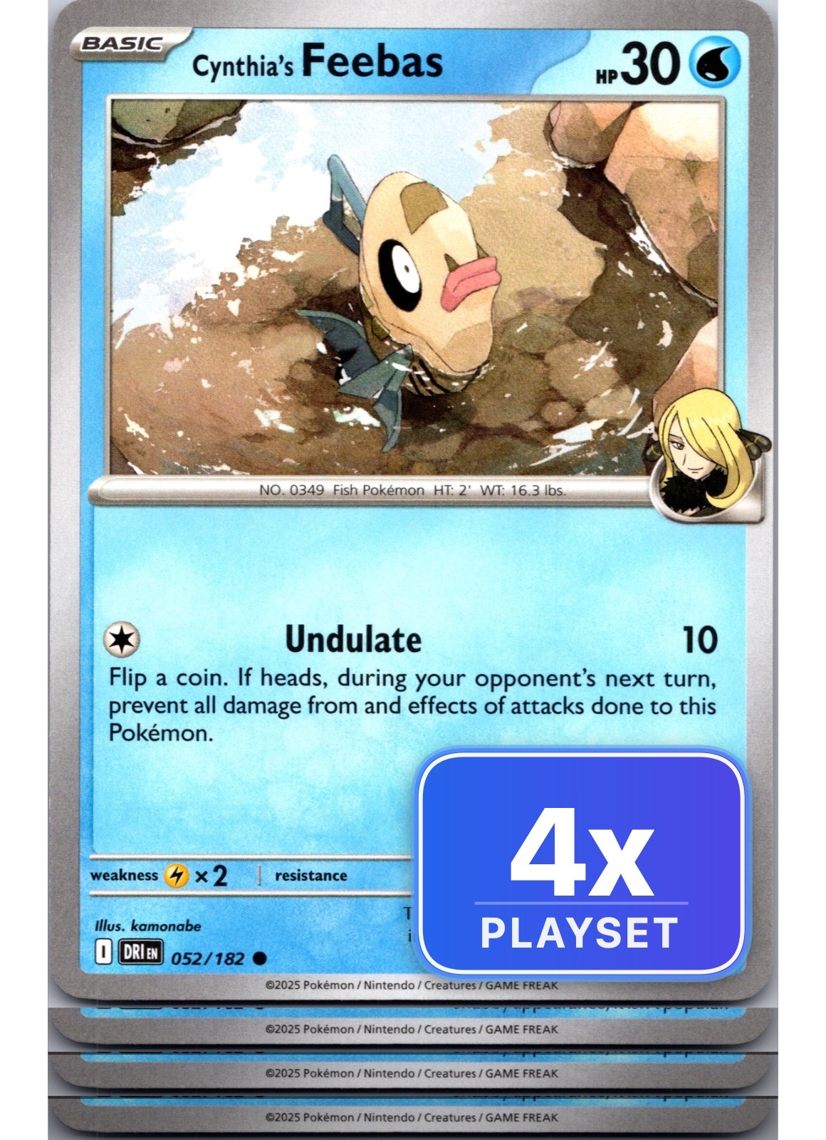 Playset di 4 2025 Pokemon Feebas di Cynthia 052 Rivali Destinati Comune
