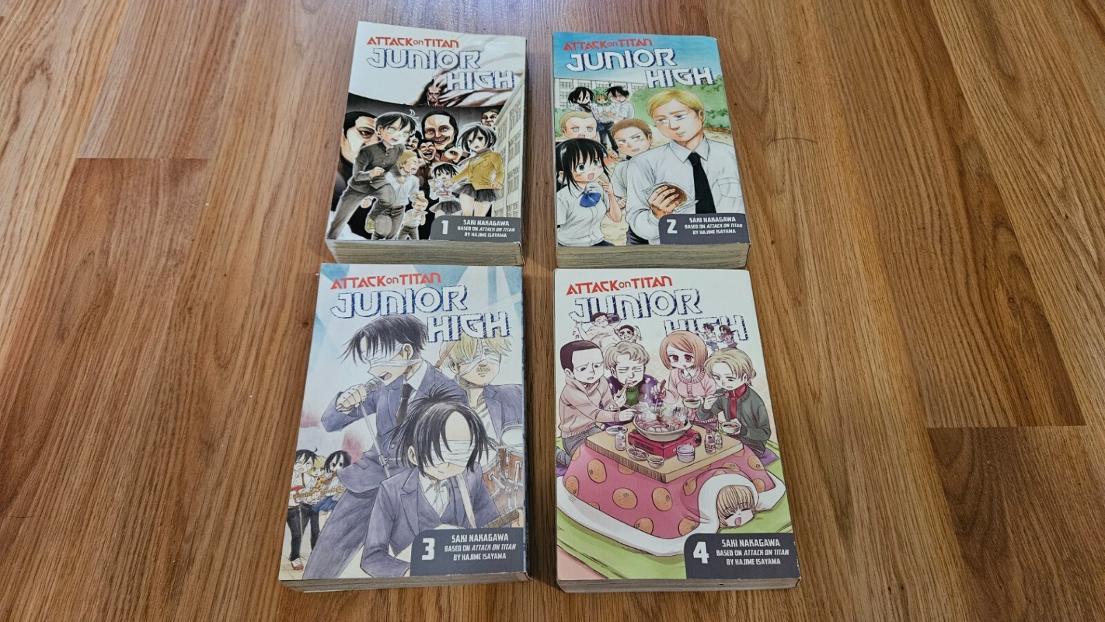 Attack on Titan Junior High Manga Vol 1 2 3 4 SET Kodansha Saki Nakagawa