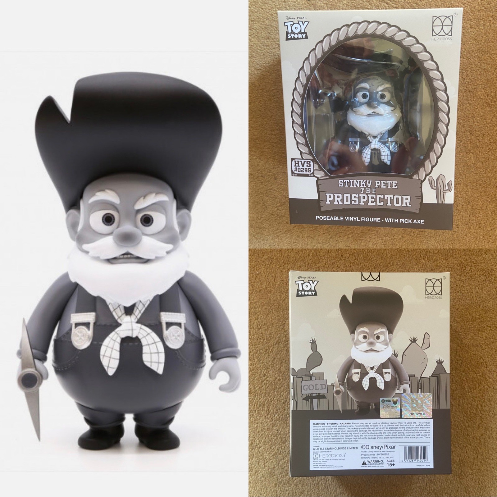 Disney Toy Story Herocross Puzzolente Pete Il Prospettore Figura in Vinile HVS#029
