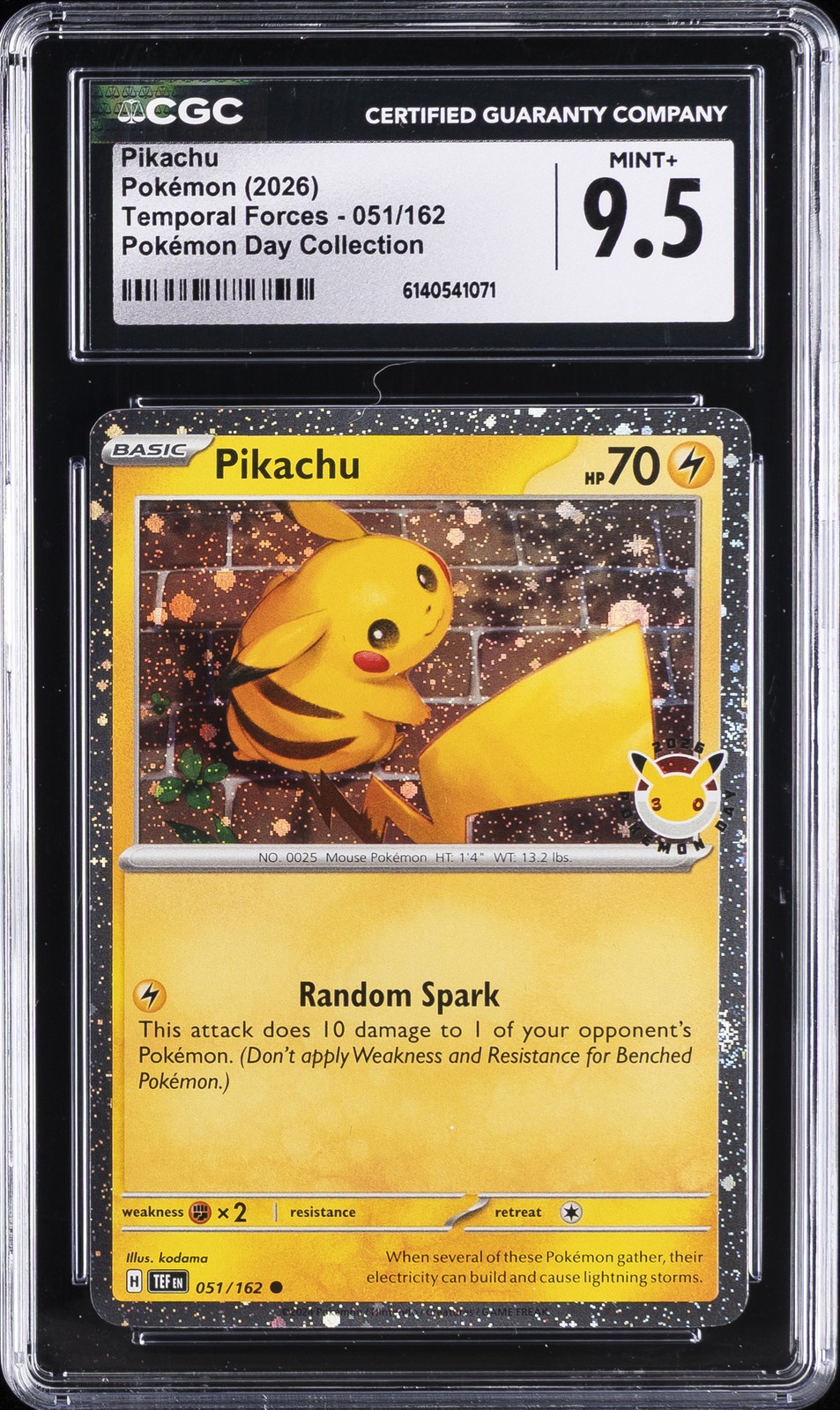 2026 POKEMON: SCARLATTO E VIOLA #051/162 PIKACHU CGC 9.5