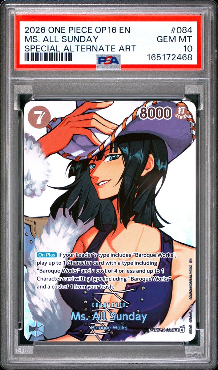 2026 ONE PIECE OP16-THE TIME OF BATTLE #084 MS. ALL SUNDAY PSA 10