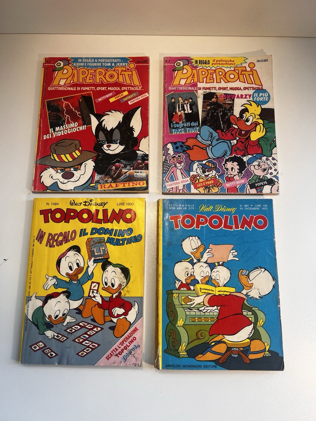 Lotto 4 Fumetti Vintage Topolino 1972 1984 Paperotti Mondadori Anni 70 90