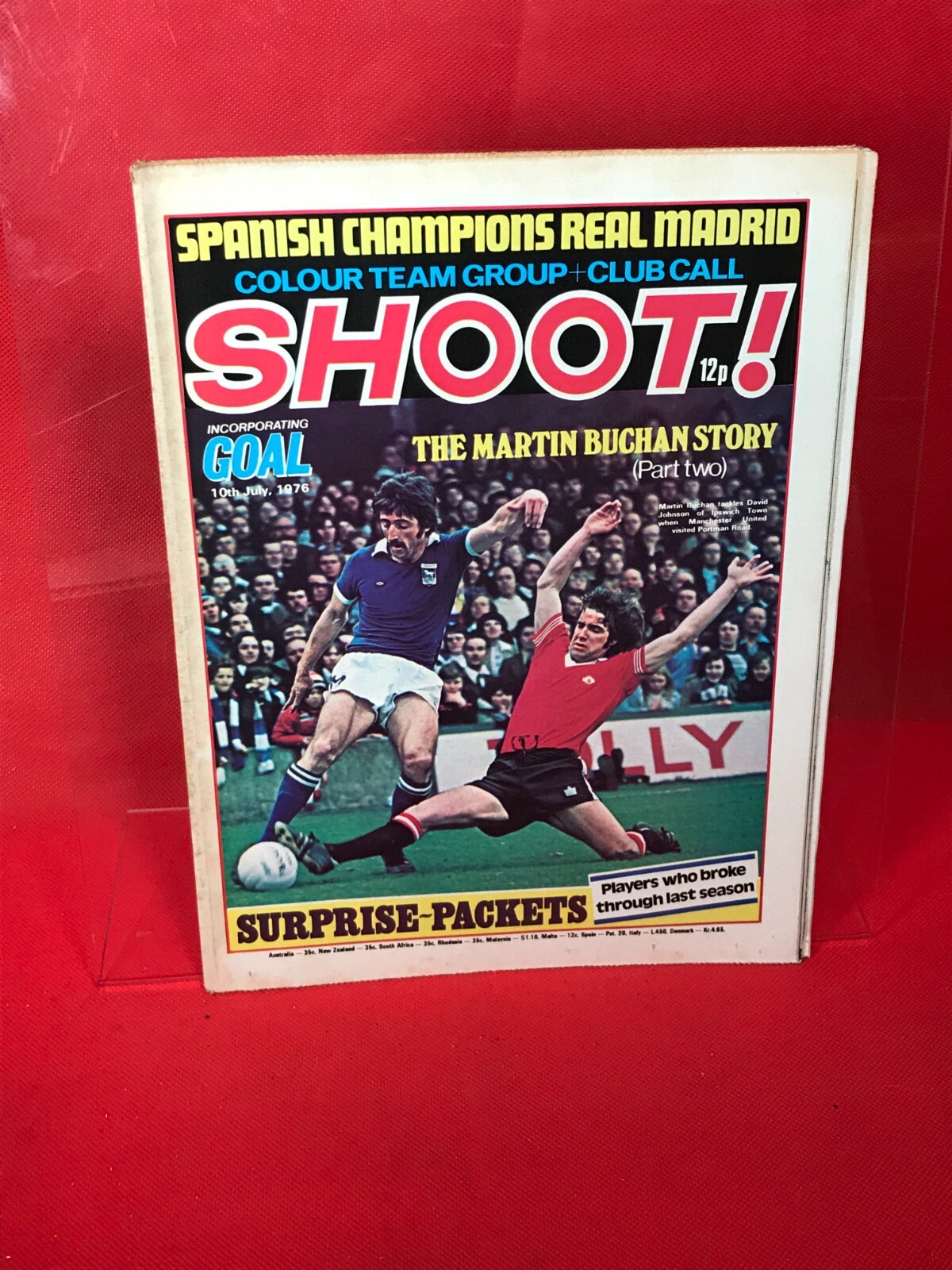 SHOOT 10th of July 1976 SOCCER Real Madrid Keith Robson FOOTBALL GOAL MAGAZINE