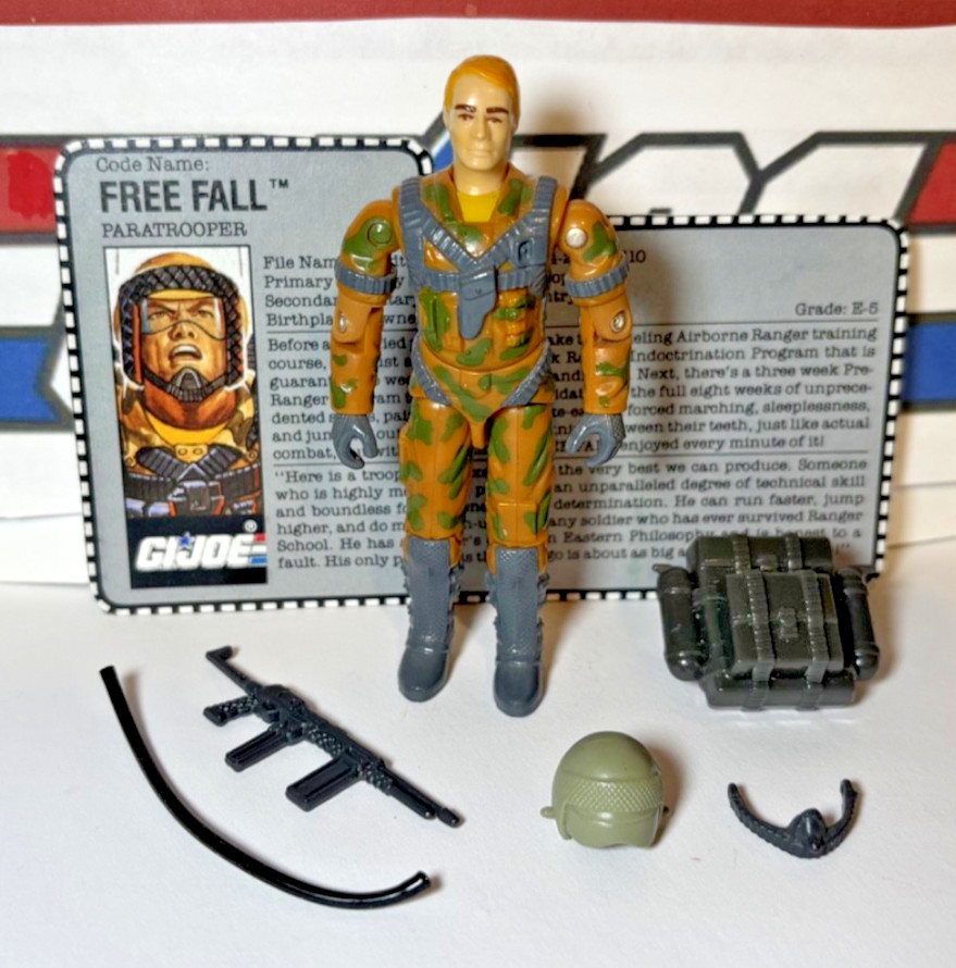 GI Joe Free Fall 1990 v1 *100% COMPLETO con scheda, quasi come nuovo! ARAH vintage caduta libera