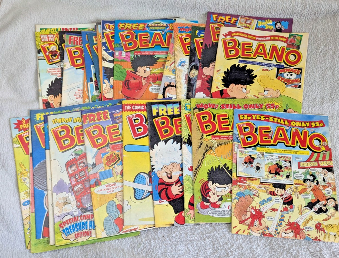 30x Vintage Beano Comics Bundle Lot- 2000 era - Mostly Good Condition Retro