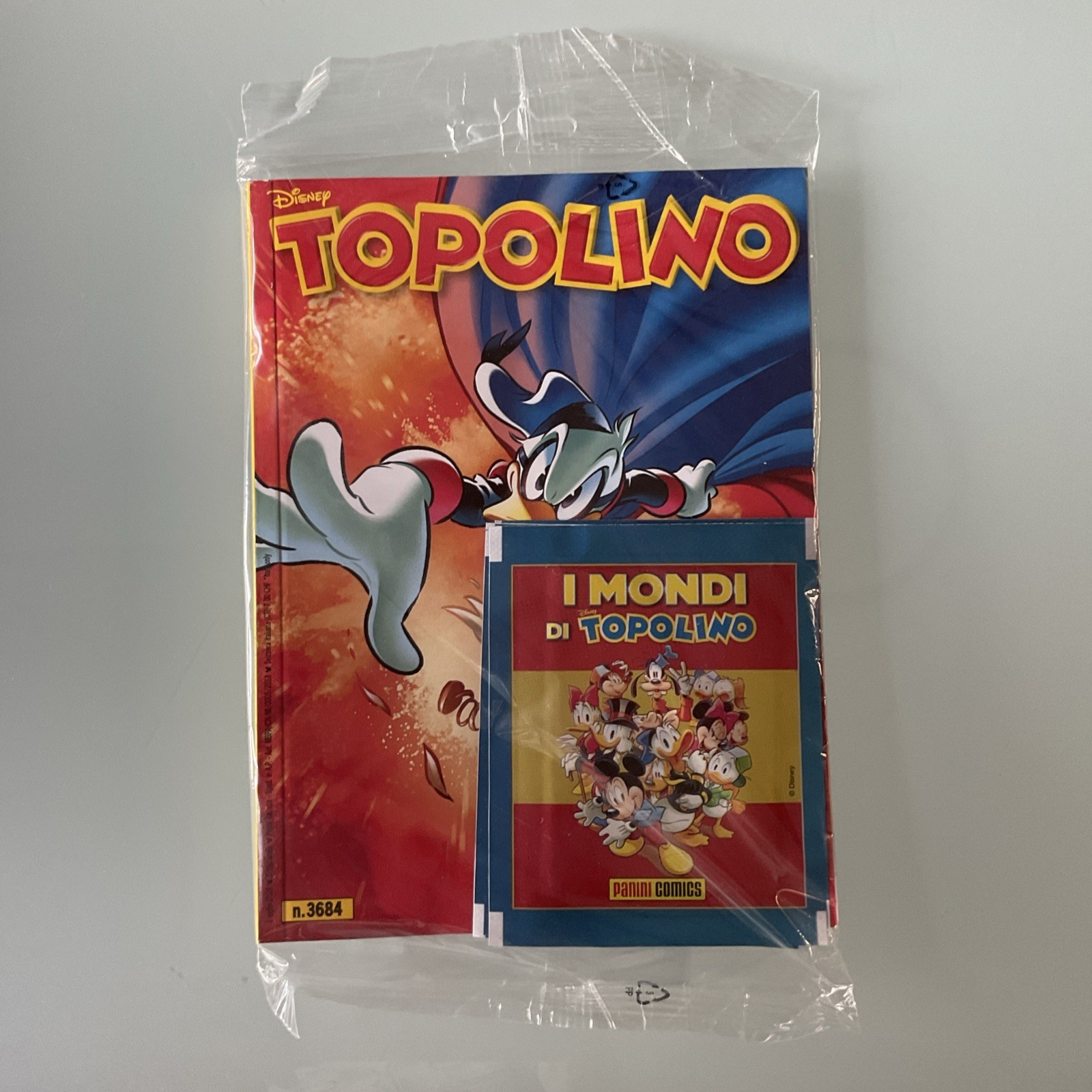 [JK1] TOPOLINO 3684 + 3 BUSTINE FIGURINE PANINI COMICS 2026 NUOVO