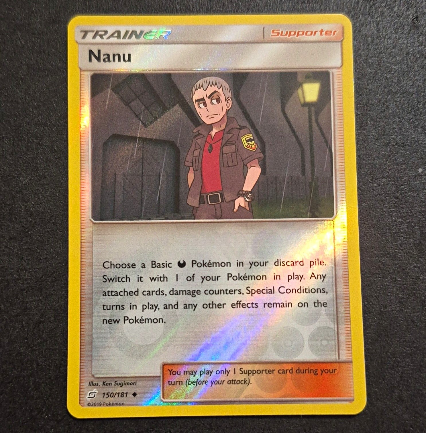 Nanu 150/181 Sm-Team Up Reverse Holo Trainer Supporter Pokemon Card