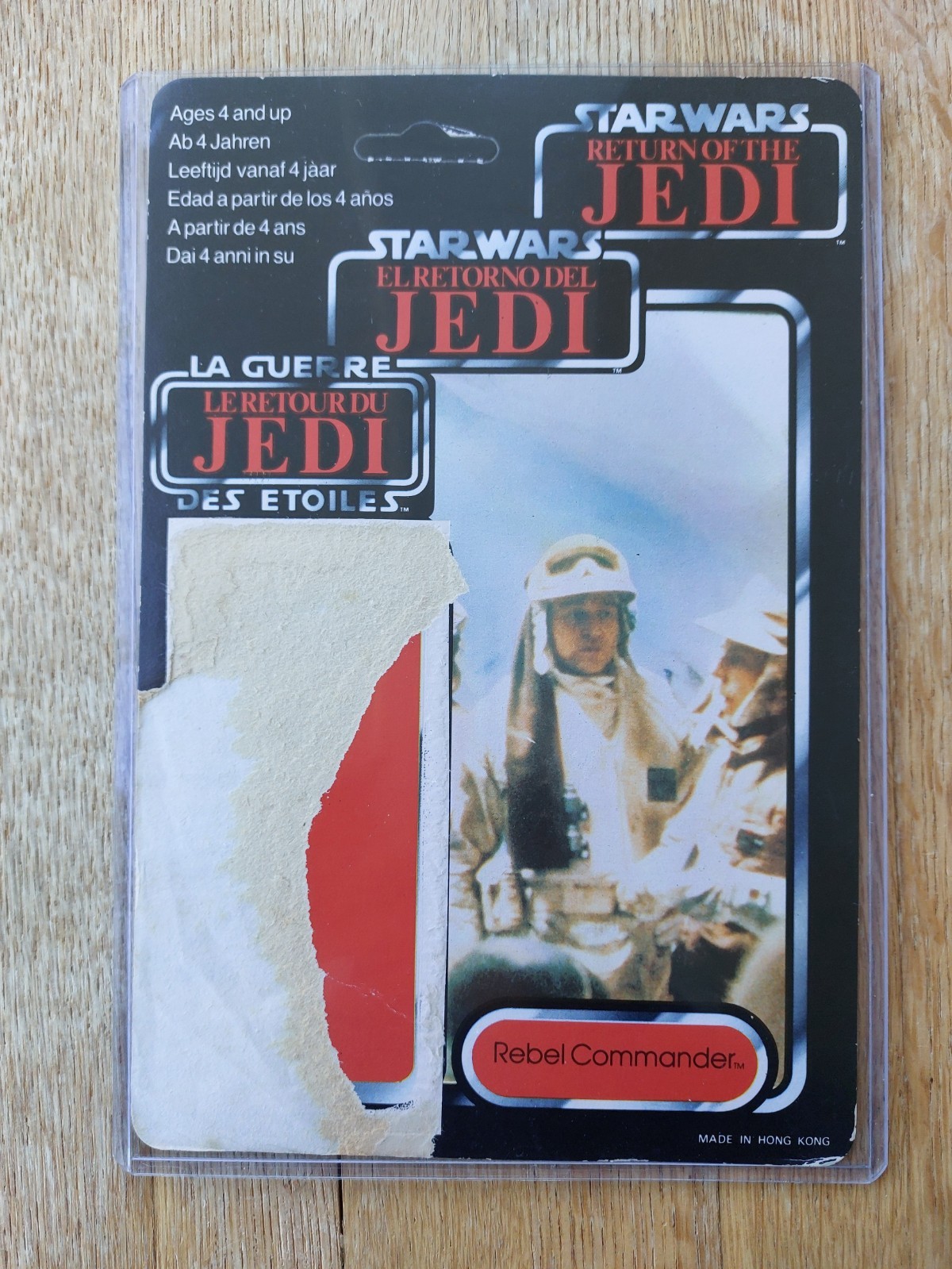VINTAGE STAR WARS CARDBACK PALITOY - TRI LOGO - 70B BACK - REBEL COMMANDER