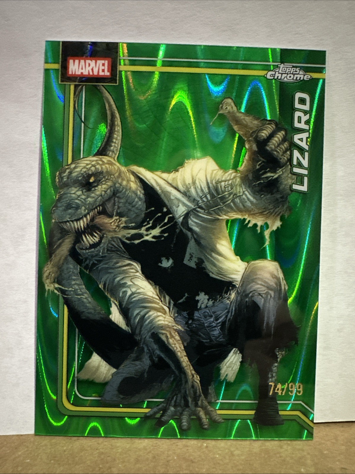 2026 Topps Chrome Marvel rifrattore verde lucertola raggi /99