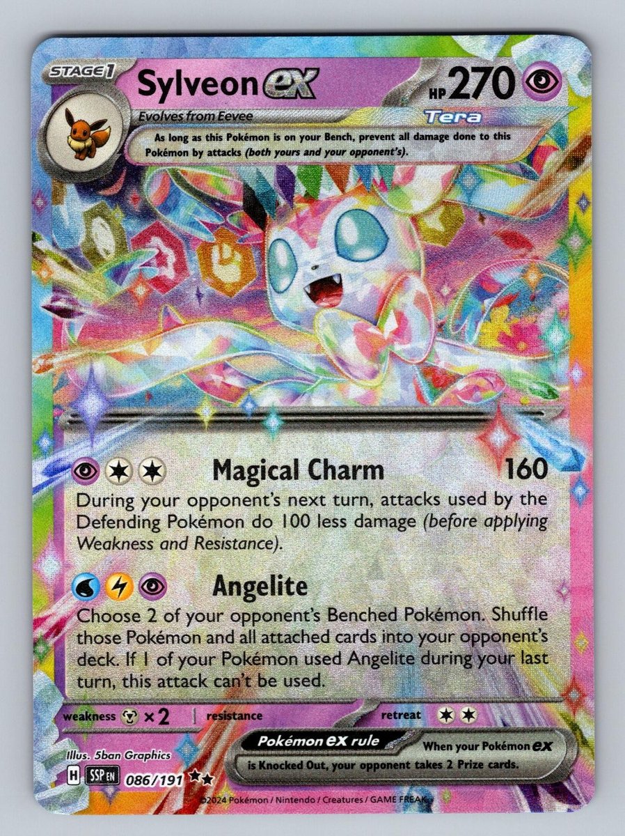 Carte Pokemon Sylveon ex 086/191 Holo quasi nuove