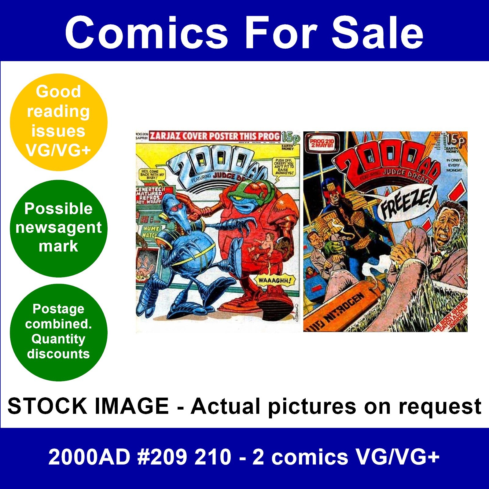 2000AD #209 210 - 2 comics VG/VG+