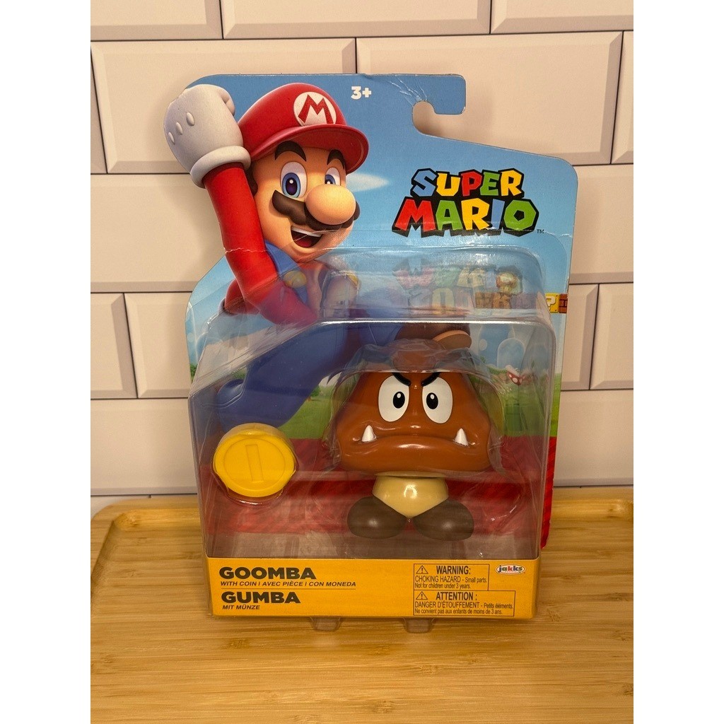 Jakks Pacific Super Mario Goomba Action Figure with Gold Coin Nintendo 2.5 Inch