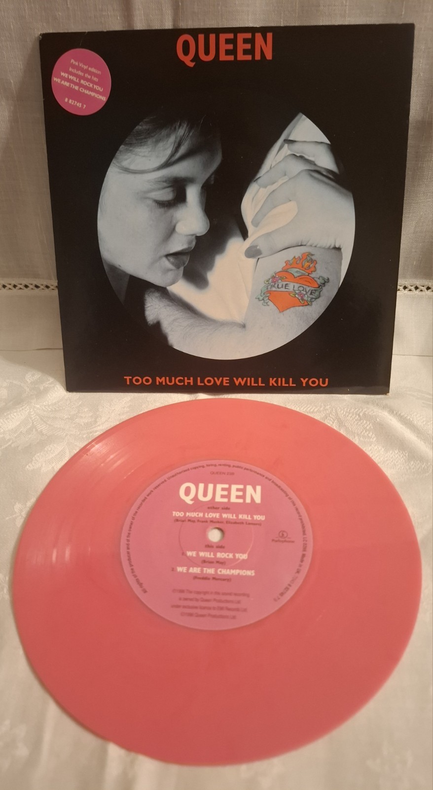 QUEEN, TOO MUCH LOVE WILL KILL YOU (QUEEN23) 45 giri UK 1996 pink vinyl NM/NM