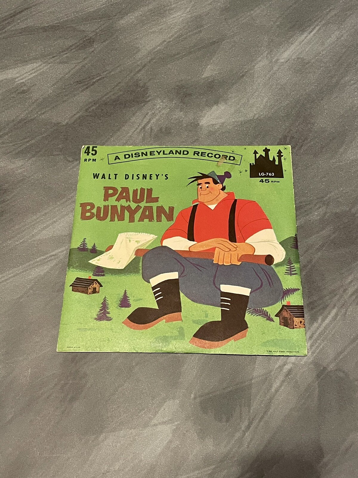 Walt Disney’s Paul Bunyan 45 RPM Vinyl Record Disneyland Record LG-763