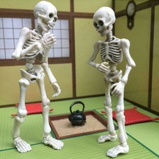 1PZ Scheletro Mobile Action Figure Scienza Mini Modello Teschio Corpo Completo Halloween