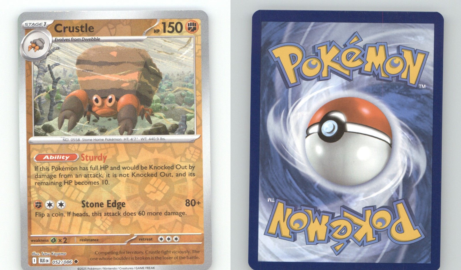 Crustle 052/086 Non Comune Bullone Nero Pokemon Reverse Holo Near Mint